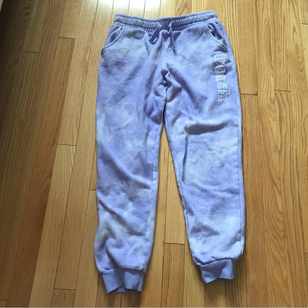 BENCH Kid’s Lilac Tie Dye Light Fleece Cuffed Leg Sweatpants Size XL ( 1…